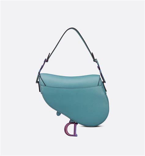 Saddle Bag Azure Blue Grained Calfskin 